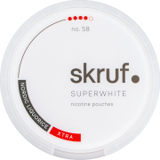 Skruf Superwhite No. 58 Nordic Liquorice Xtra Strong Slim