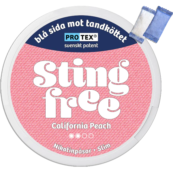 peach chewing tobacco pouches Buy Stingfree California Peach Slim Nicotine Pouches