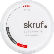 Skruf Superwhite No. 58 Nordic Liquorice Xtra Strong Slim